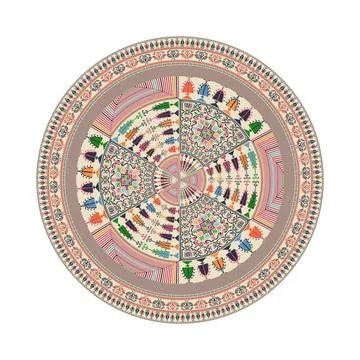Circular pattern in traditional Palestinian style vector design element Stock Illustration