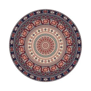 Circular pattern in traditional Palestinian style vector design element Stock Illustration