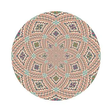 Circular pattern in traditional Palestinian style vector design element Stock Illustration