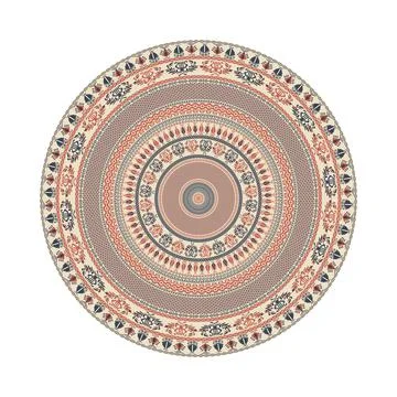 Circular pattern in traditional Palestinian style vector design element Illustrazione stock