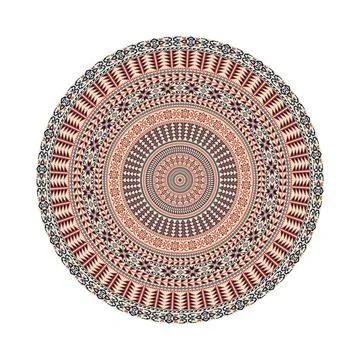 Circular pattern in traditional Palestinian style vector design element Stock Illustration