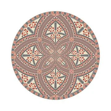Circular pattern in traditional Palestinian style vector design element Illustrazione stock
