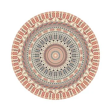 Circular pattern in traditional Palestinian style vector design element 스톡 일러스트