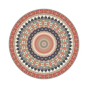 Circular pattern in traditional Palestinian style vector design element Illustrazione stock