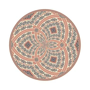 Circular pattern in traditional Palestinian style vector design element Illustrazione stock