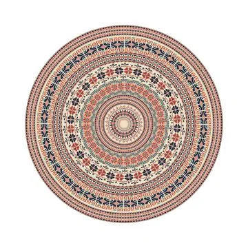 Circular pattern in traditional Palestinian style vector design element Illustrazione stock