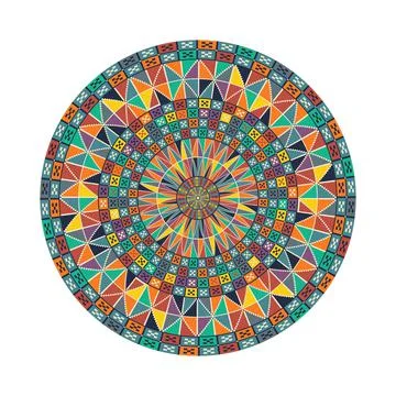 Circular pattern in traditional Palestinian style vector design element Stock Illustration