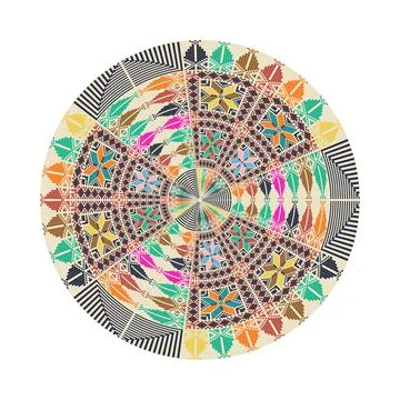 Circular pattern in traditional Palestinian style vector design element Stock Illustration