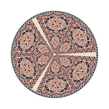 Circular pattern in traditional Palestinian style vector design element Stock Illustration