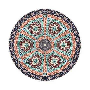 Circular pattern in traditional Palestinian style vector design element Stock Illustration