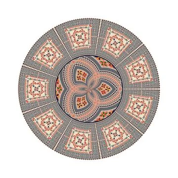Circular pattern in traditional Palestinian style vector design element Stock Illustration
