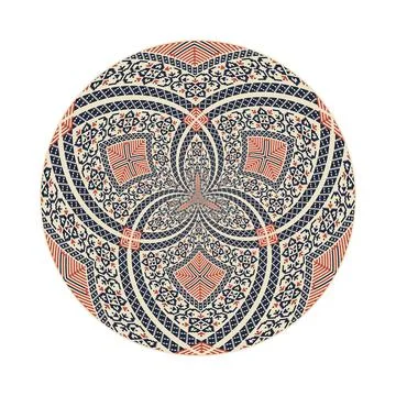 Circular pattern in traditional Palestinian style vector design element Stock Illustration