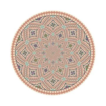 Circular pattern in traditional Palestinian style vector design element Stock Illustration