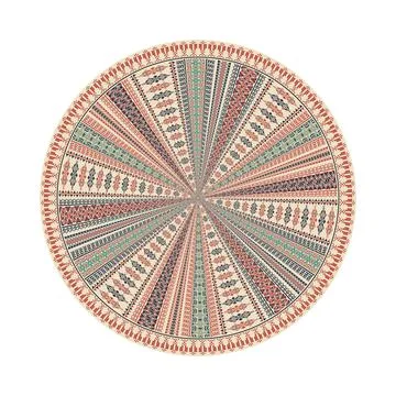 Circular pattern in traditional Palestinian style vector design element Illustrazione stock