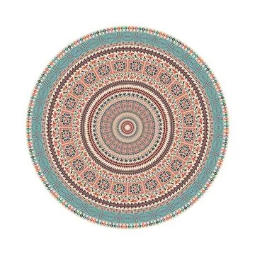 Circular pattern in traditional Palestinian style vector design element Stock Illustration