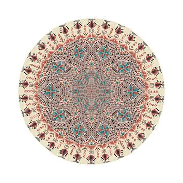 Circular pattern in traditional Palestinian style vector design element Stock Illustration