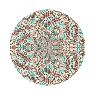 Circular pattern in traditional Palestinian style vector design element Stock Illustration