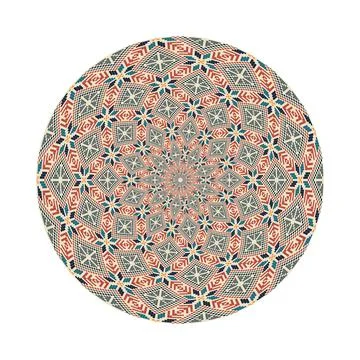 Circular pattern in traditional Palestinian style vector design element Stock Illustration