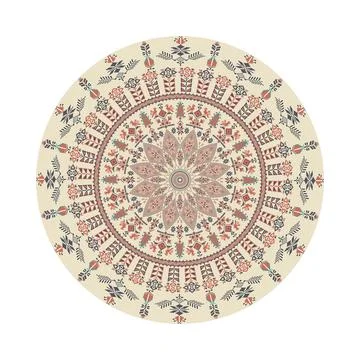 Circular pattern in traditional Palestinian style vector design element Stock Illustration