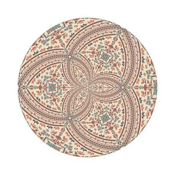 Circular pattern in traditional Palestinian style vector design element Stock Illustration
