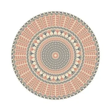 Circular pattern in traditional Palestinian style vector design element Stock Illustration