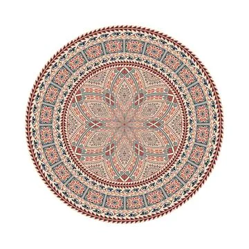 Circular pattern in traditional Palestinian style vector design element Stock Illustration
