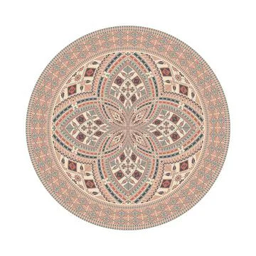 Circular pattern in traditional Palestinian style vector design element Stock Illustration
