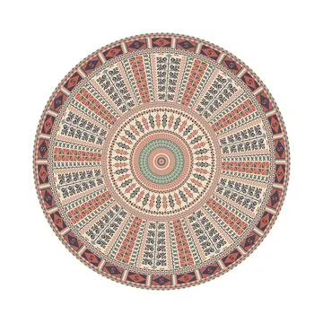 Circular pattern in traditional Palestinian style vector design element Stock Illustration