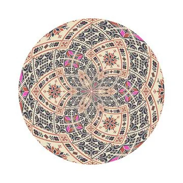 Circular pattern in traditional Palestinian style vector design element Illustrazione stock