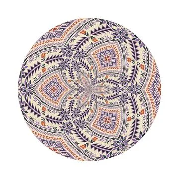 Circular pattern in traditional Palestinian style vector design element Stock Illustration