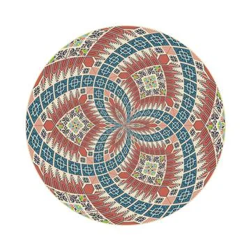 Circular pattern in traditional Palestinian style vector design element Stock Illustration