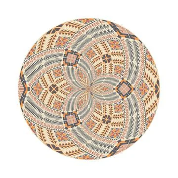 Circular pattern in traditional Palestinian style vector design element Stock Illustration