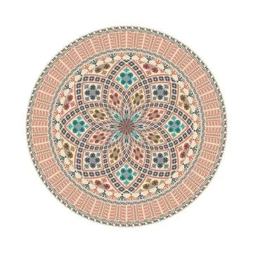 Circular pattern in traditional Palestinian style vector design element Illustrazione stock