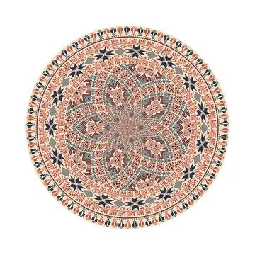 Circular pattern in traditional Palestinian style vector design element Stock Illustration