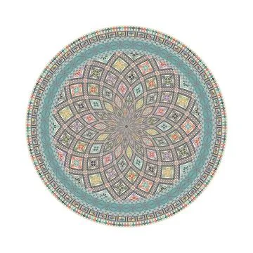 Circular pattern in traditional Palestinian style vector design element Illustrazione stock
