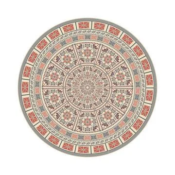 Circular pattern in traditional Palestinian style vector design element Stock Illustration
