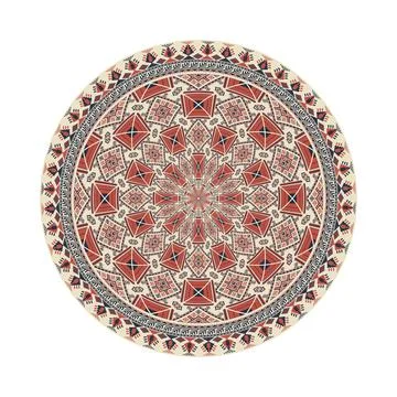 Circular pattern in traditional Palestinian style vector design element Stock Illustration