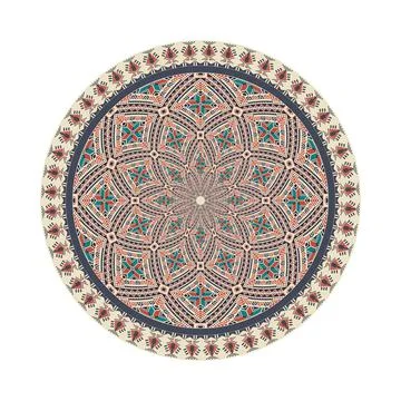 Circular pattern in traditional Palestinian style vector design element Illustrazione stock