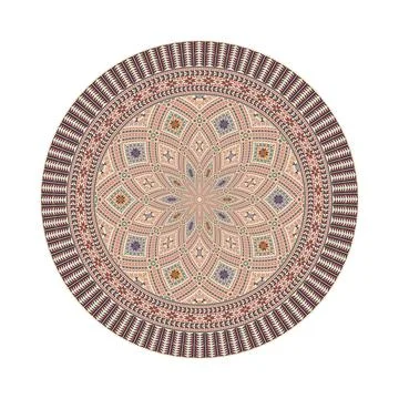 Circular pattern in traditional Palestinian style vector design element Illustrazione stock