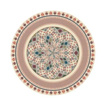 Circular pattern in traditional Palestinian style vector design element Stock Illustration