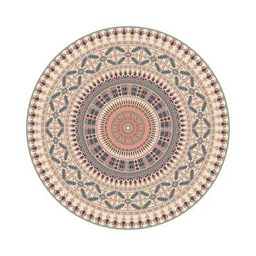 Circular pattern in traditional Palestinian style vector design element Stock Illustration