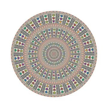 Circular pattern in traditional Palestinian style vector design element Stock Illustration