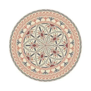 Circular pattern in traditional Palestinian style vector design element Stock Illustration