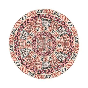 Circular pattern in traditional Palestinian style vector design element Stock Illustration