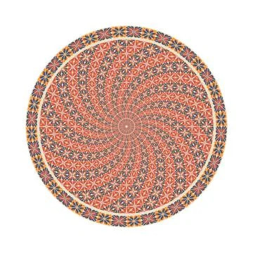 Circular pattern in traditional Palestinian style vector design element Stock Illustration