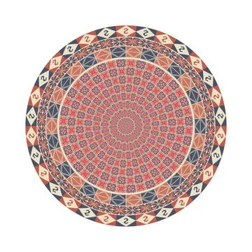 Circular pattern in traditional Palestinian style vector design element Stock Illustration