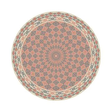 Circular pattern in traditional Palestinian style vector design element Stock Illustration
