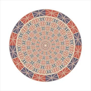 Circular pattern in traditional Palestinian style vector design element Stock Illustration