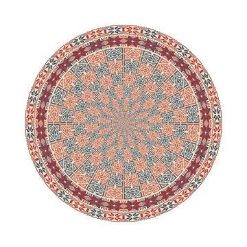 Circular pattern in traditional Palestinian style vector design element 스톡 일러스트