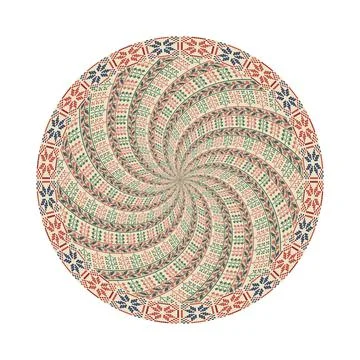 Circular pattern in traditional Palestinian style vector design element Stock Illustration